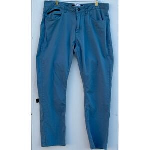 Hudson & Barrow Performance Tech Pants Mens 34x30 Blue Stretch Chino 5-Pocket
